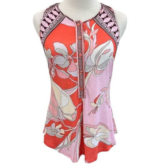 Hale Bob Abstract Floral Print Sleeveless Blouse - Picture 5 of 6